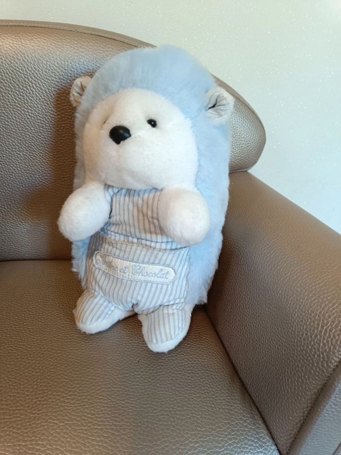 Peluche hérisson tartine et chocolat