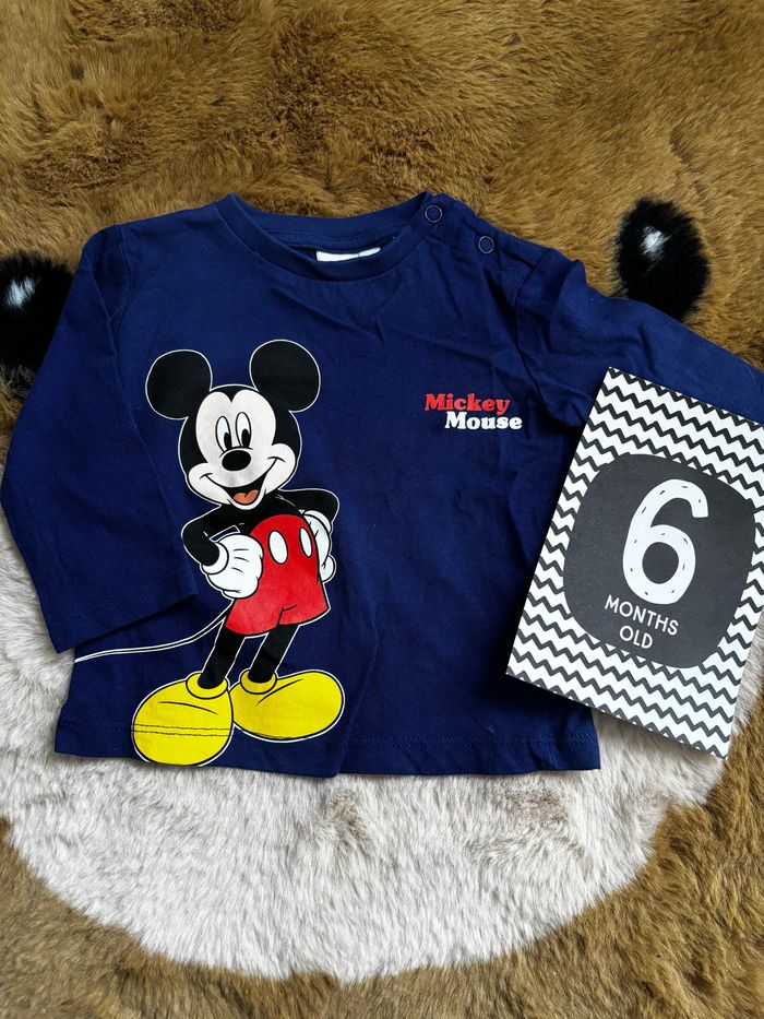Tee shirt bleu Mickey DISNEY t.6m