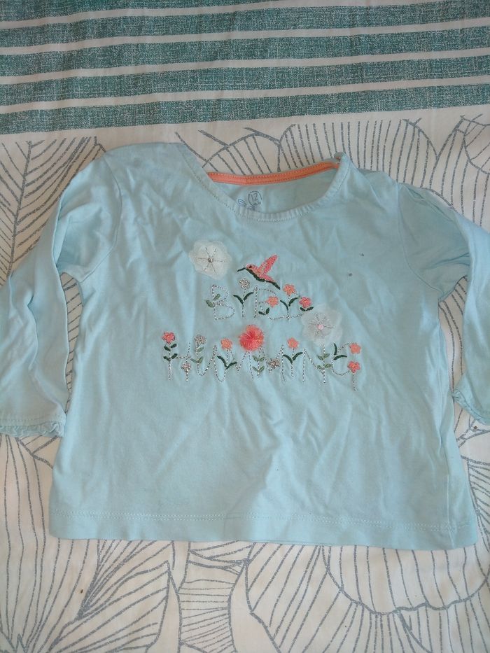 T-shirt fille manches longues 12 mois