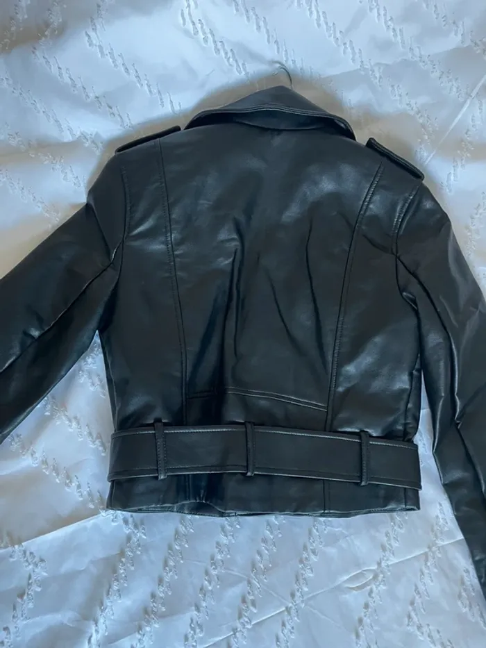 Veste Perfecto ZARA en similicuir ceinturée taille XS - photo numéro 18