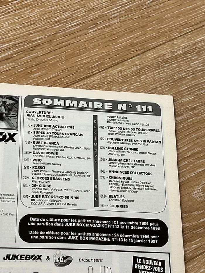 Revue magazine jukebox - 111 - décembre 1996 - photo numéro 2