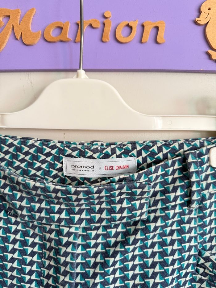 Pantalon à motifs, taille 38, marque Promod X Elise Chalmin - photo numéro 2