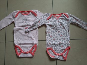 Lot de 2 bodys manches longues 12 mois