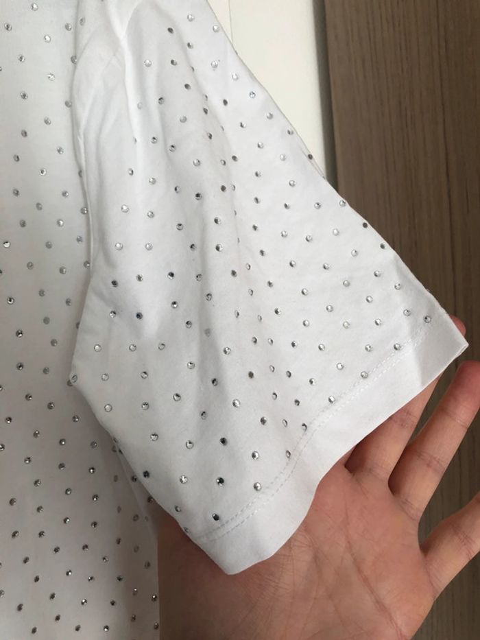 Superbe beau t-shirt à strass Zara neuf avec étiquette taille M - photo numéro 5