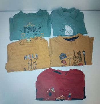 Lot tee shirt manches longues garçon 2 ans
