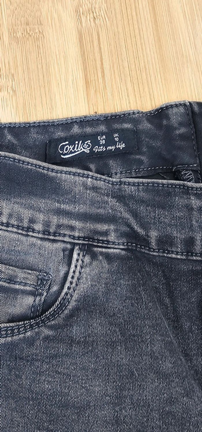 Jeans noir stretch Toxik 3 effet décoloré T:38 - photo numéro 7