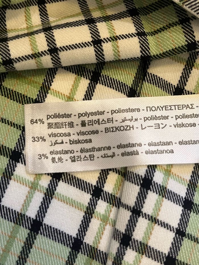 Jupe plissée courte à carreaux verte bershka taille xs - photo numéro 6