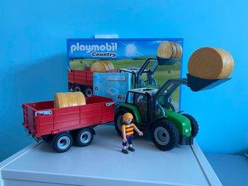 Playmobil - 6130 - Tracteur Avec Pelle et Remorque