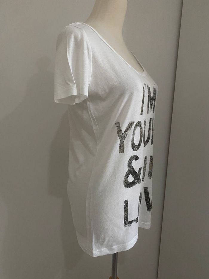 T-shirt blanc à texte vintage - photo numéro 2