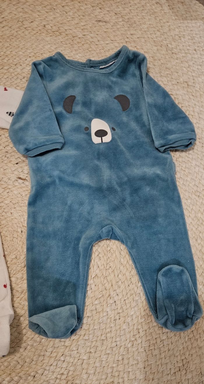Lot 5 pyjamas velours 3mois - photo numéro 5