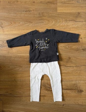 Haut et bas panda bébé 6 mois