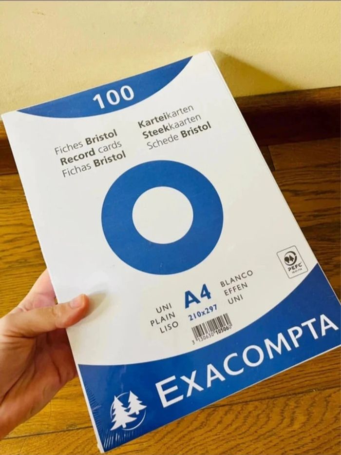 Énorme étui de 100 FICHES - bristol 210X297MM - blanc neuf - photo numéro 3