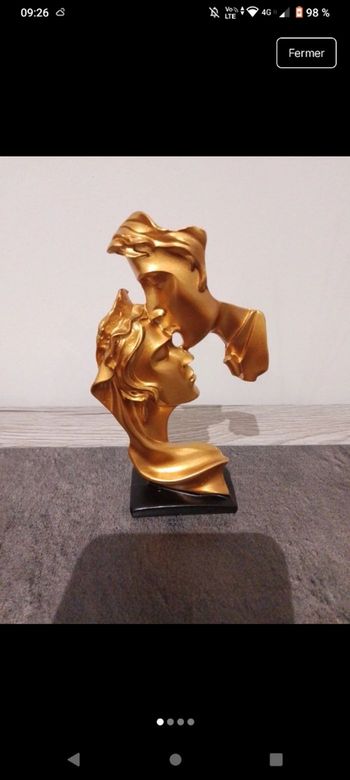 Superbe statuette couple dorée