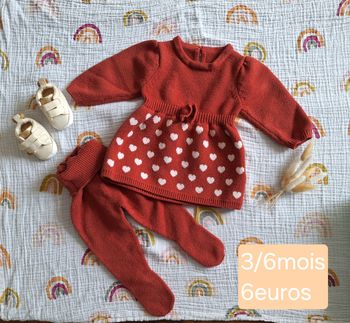 Ensemble laine 3/6mois