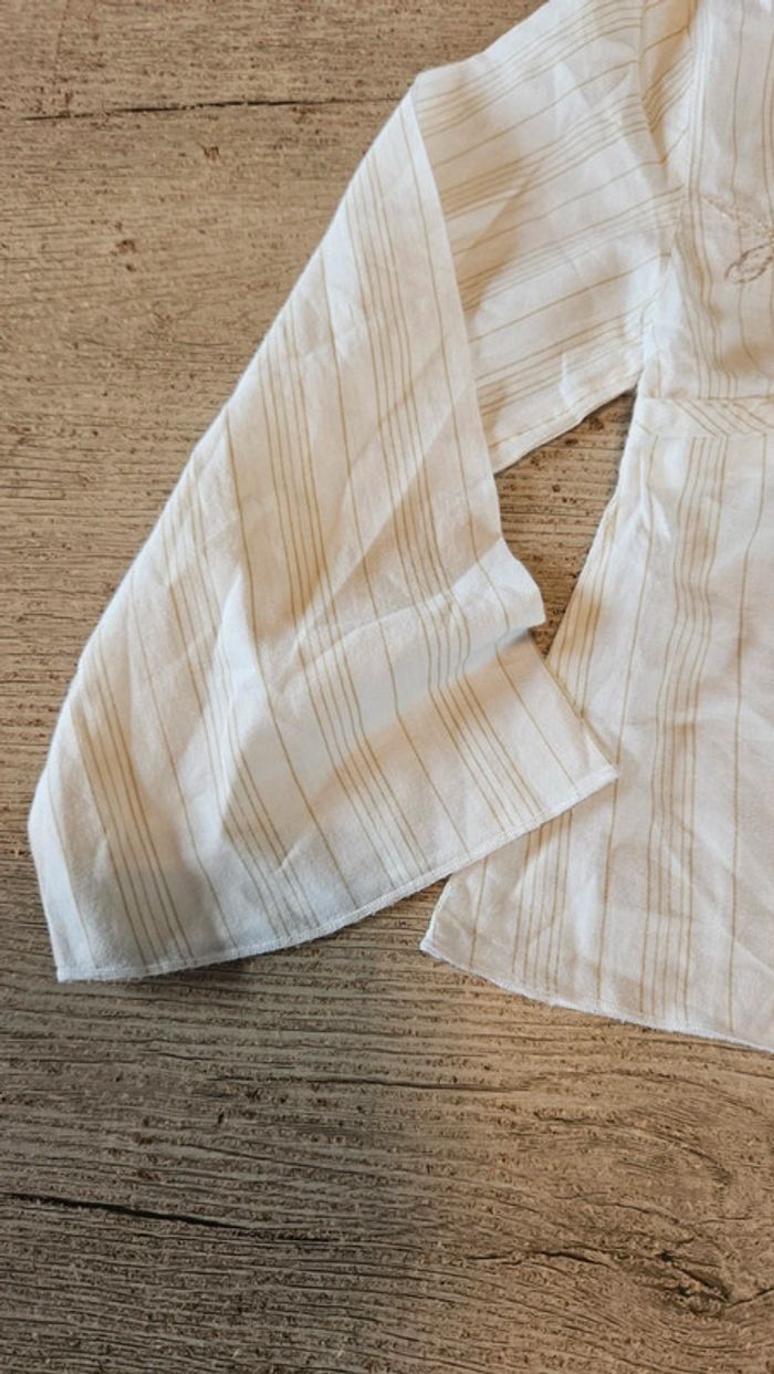 Blouse classique à manches longues, blanche lignée, Alphabet, 6 ans - photo numéro 6