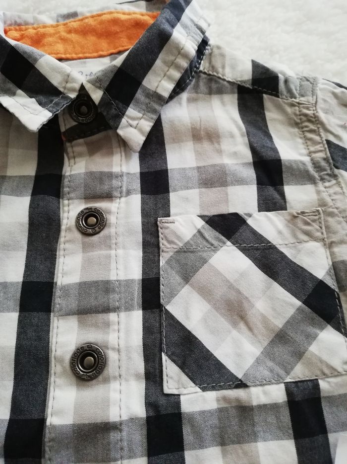 Chemise à carreaux noir garçon 6 mois kitchoun - photo numéro 2