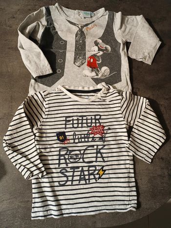 2 tee -shirt taille 18 mois