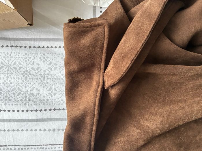 Veste Bomber effet daim Marron Foncé - Taille L - Neuve - photo numéro 6