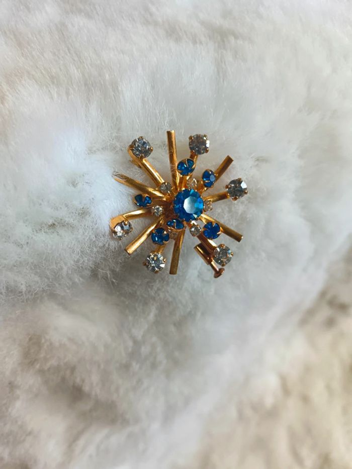 Broche étoilé strass bleu et transparent | Vintage - photo numéro 5