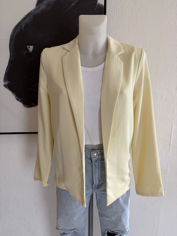 Blazer fin jaune pastel