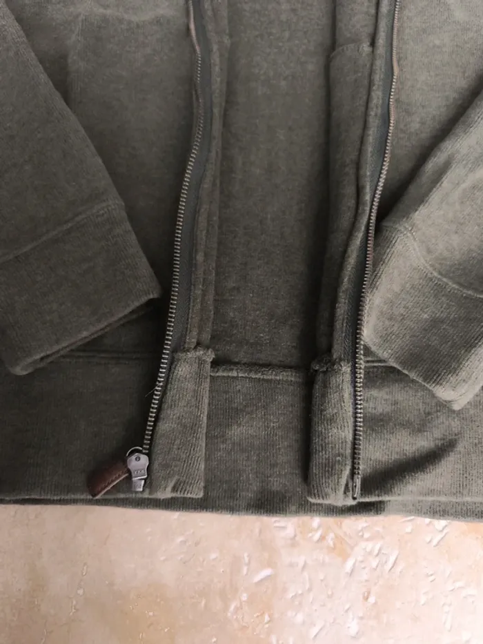 Pull zippé Ralph Lauren Kaki homme S excellent état logo bordeaux - photo numéro 6