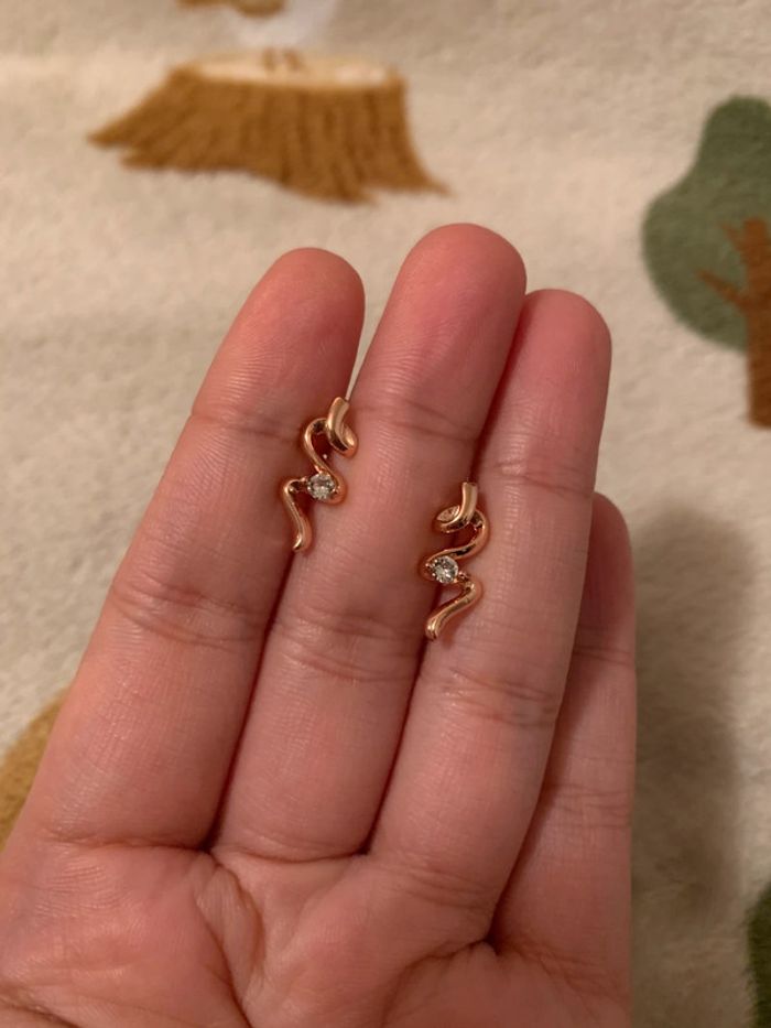 Boucles d’oreilles spirales en plaqué or roses - photo numéro 6