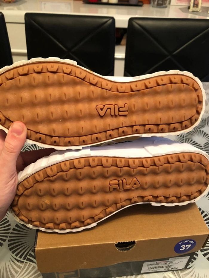 basket fila blanche plateforme sandblast sneakers - photo numéro 8