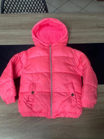 Doudoune rose fluo chaude 110/116 5 à 6 ans