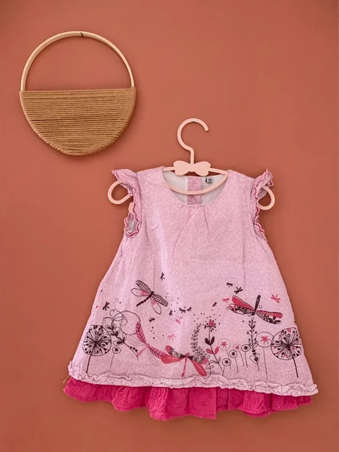 Robe fille rose - 12 mois tenue d’été