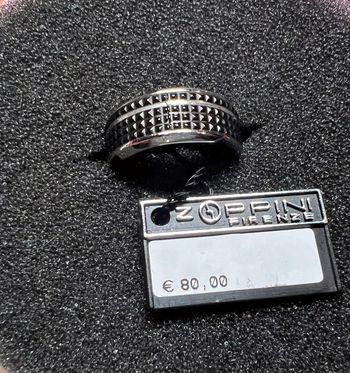 bague noir et argent homme