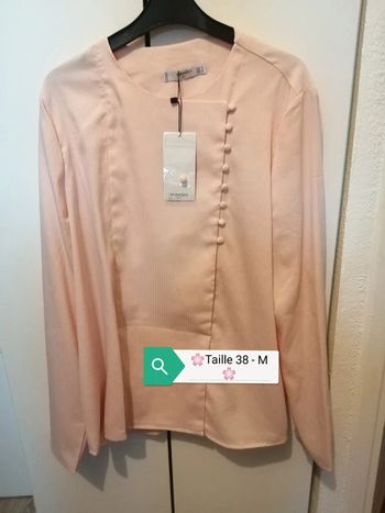 🌸👍Nouveauté 👍#Blouse #rose #pastel #fluide #satinée "Mango" Taille 38 Neuve 🌸