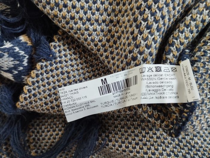 Poncho jacquard bleu - Mim - T.M - Neuf - photo numéro 8