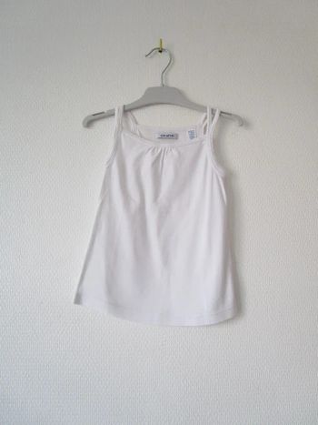 Débardeur bretelles blanc Okaïdi 4 ans TBE