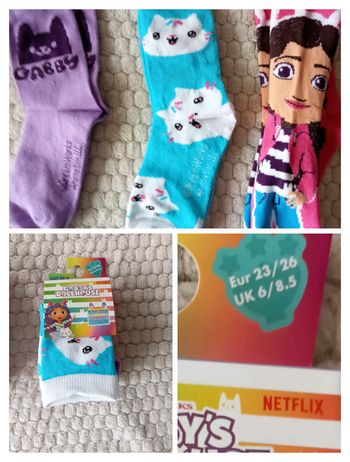 3 paires de chaussettes gabby chat 23/26