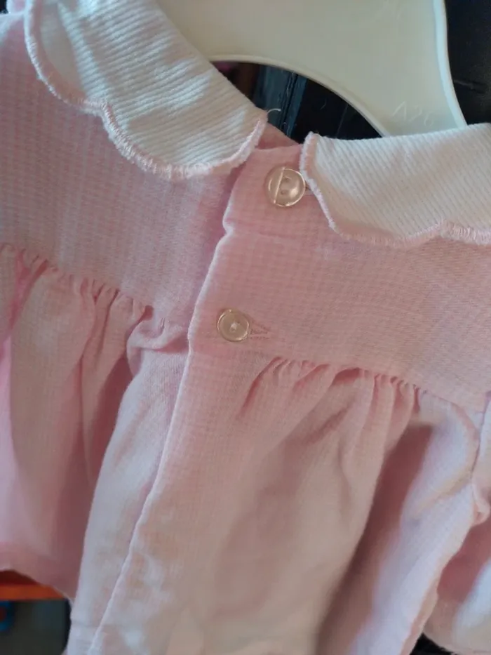 Robe vintage dress vichy prince de Galles rose pink baby girl - photo numéro 3