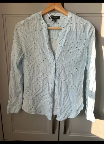 Blouse chemise fluide rayures blanc bleu