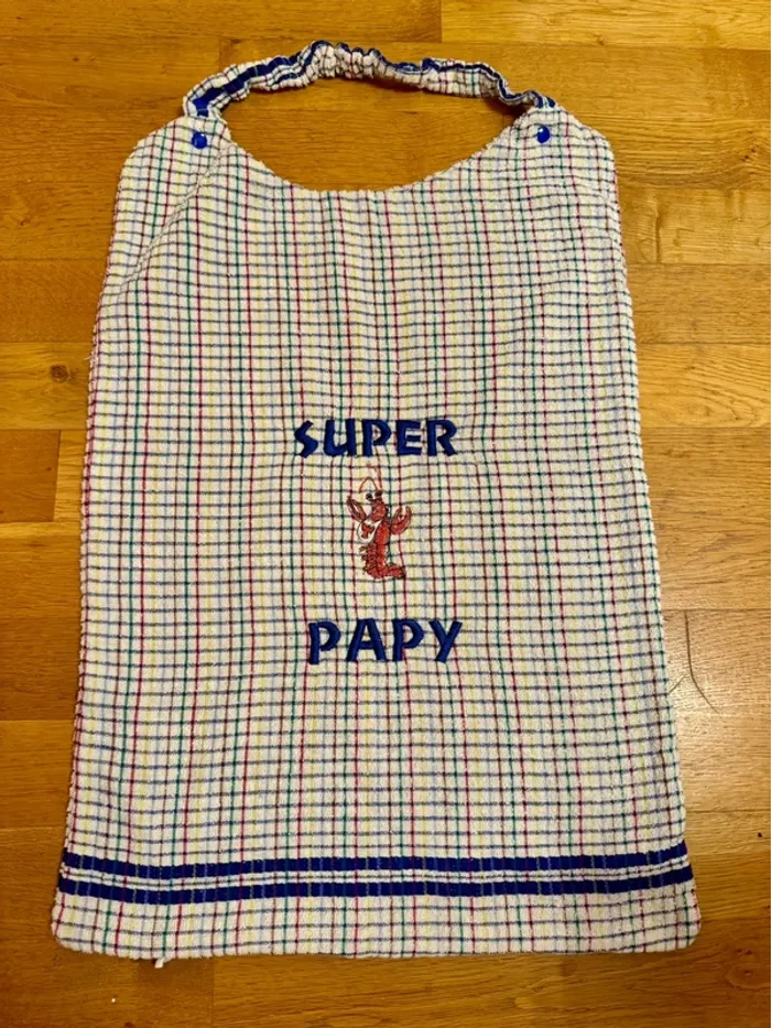 Bavoir serviette de table Super papy - photo numéro 2