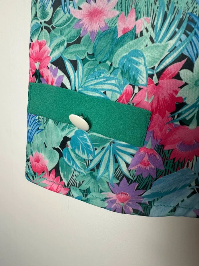 🌸Gilet vintage - sans manches - fleurie 🌸 - photo numéro 6