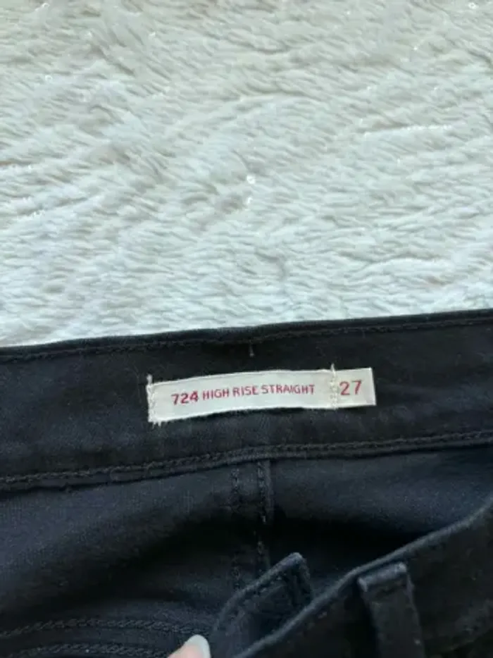 Jean Lévi’s 724 premium high rise straight droit noir taille mi haute W27 36/38 S/M parfaite état - photo numéro 8