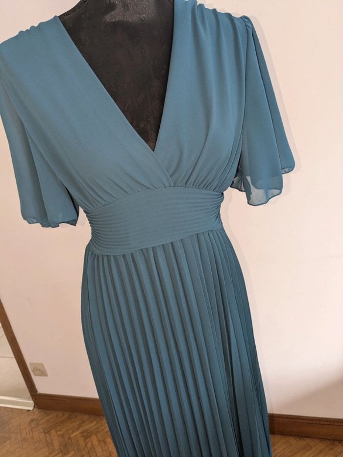 Robe longue bleu canard - photo numéro 2