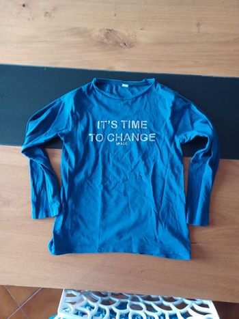 T shirt bleu 3 pommes 128 cm