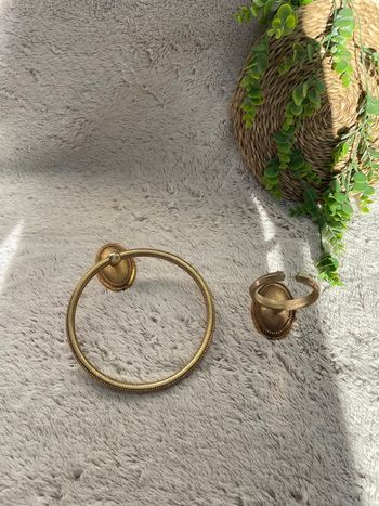 Ensemble anneau porte serviette et porte gobelet - Vintage 