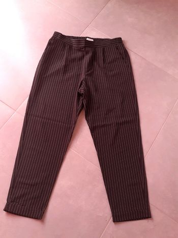Pantalon à pince noir à rayures blanches
