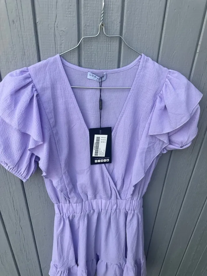 Robe d’été manches courtes à volants Lila décolleté doublée 34/XS - photo numéro 2