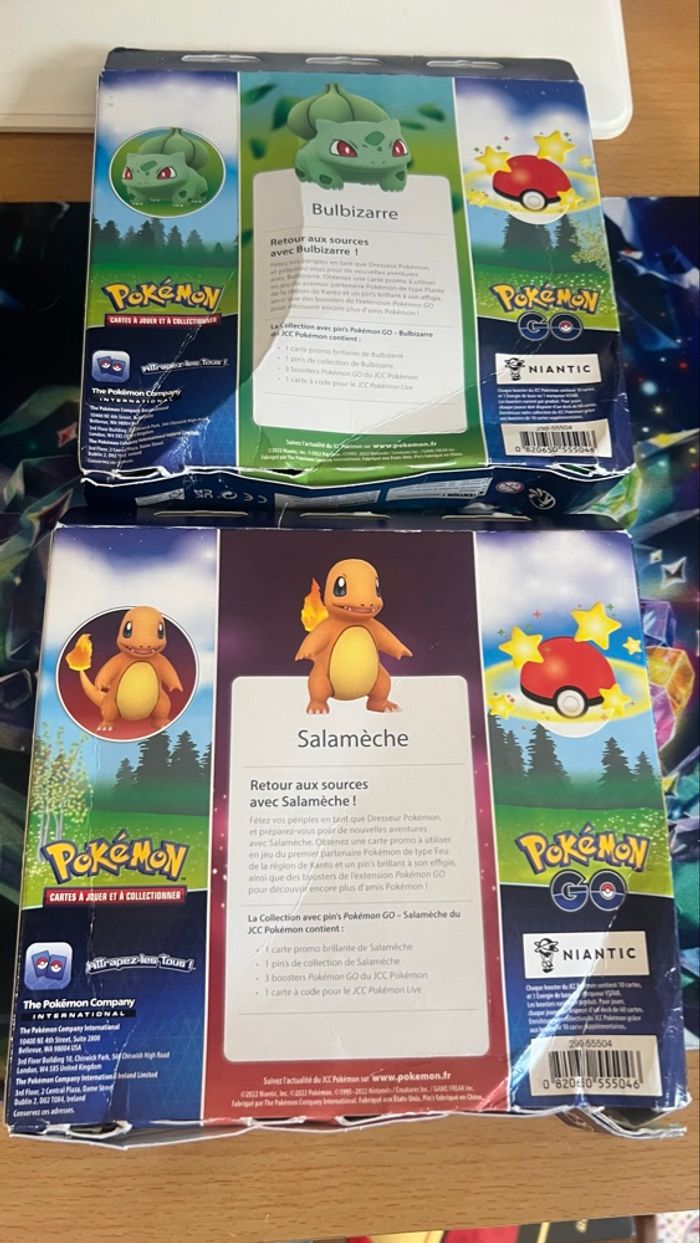 Deux coffret Pokémon go bulbizarre et salameche abîmer - photo numéro 2