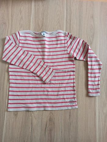 Marinière rose et grise petit bateau 10 ans