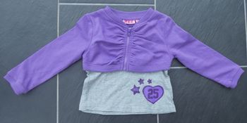 Joli tee-shirt manches longues et boléro intégré fille 3 ans (94 cm)