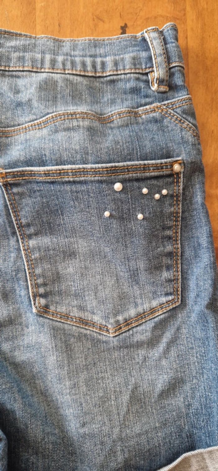 Short en jeans perles aux poches taille 36 - photo numéro 4