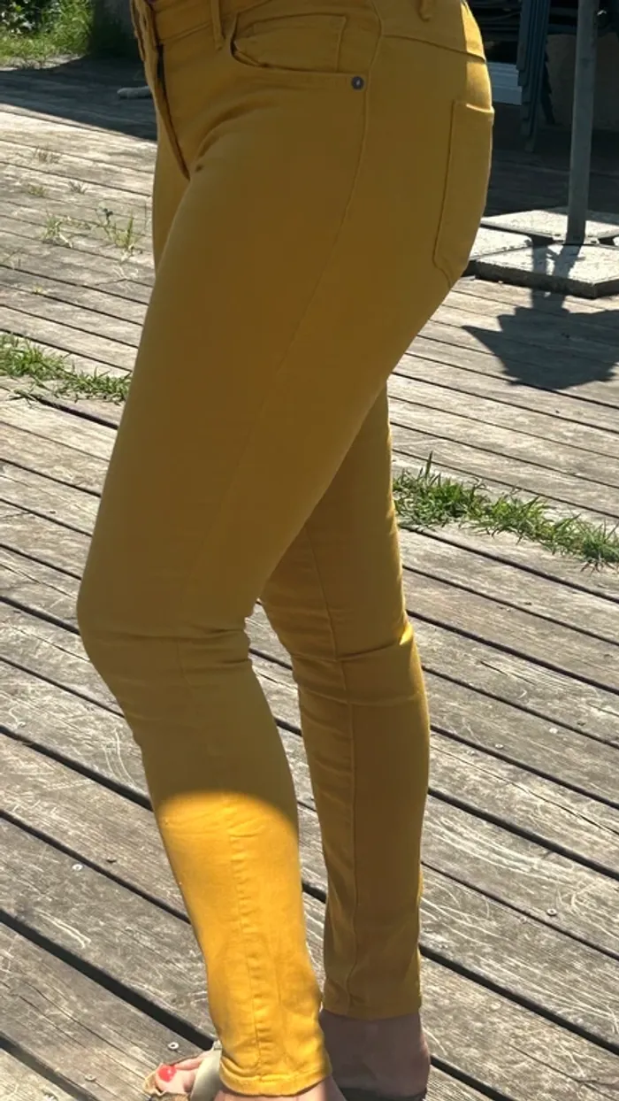 Pantalon Slim Only Moutarde - photo numéro 3