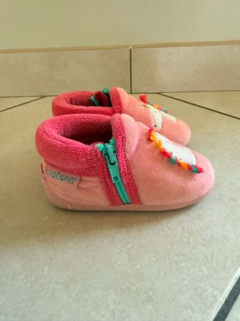 Chausson isotoner rose 